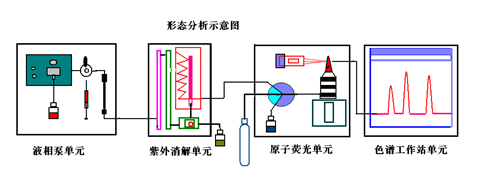 液相色谱原子荧光联用仪工作原理示意图